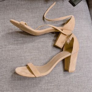 Stuart Weitzman light pink nude suede heels